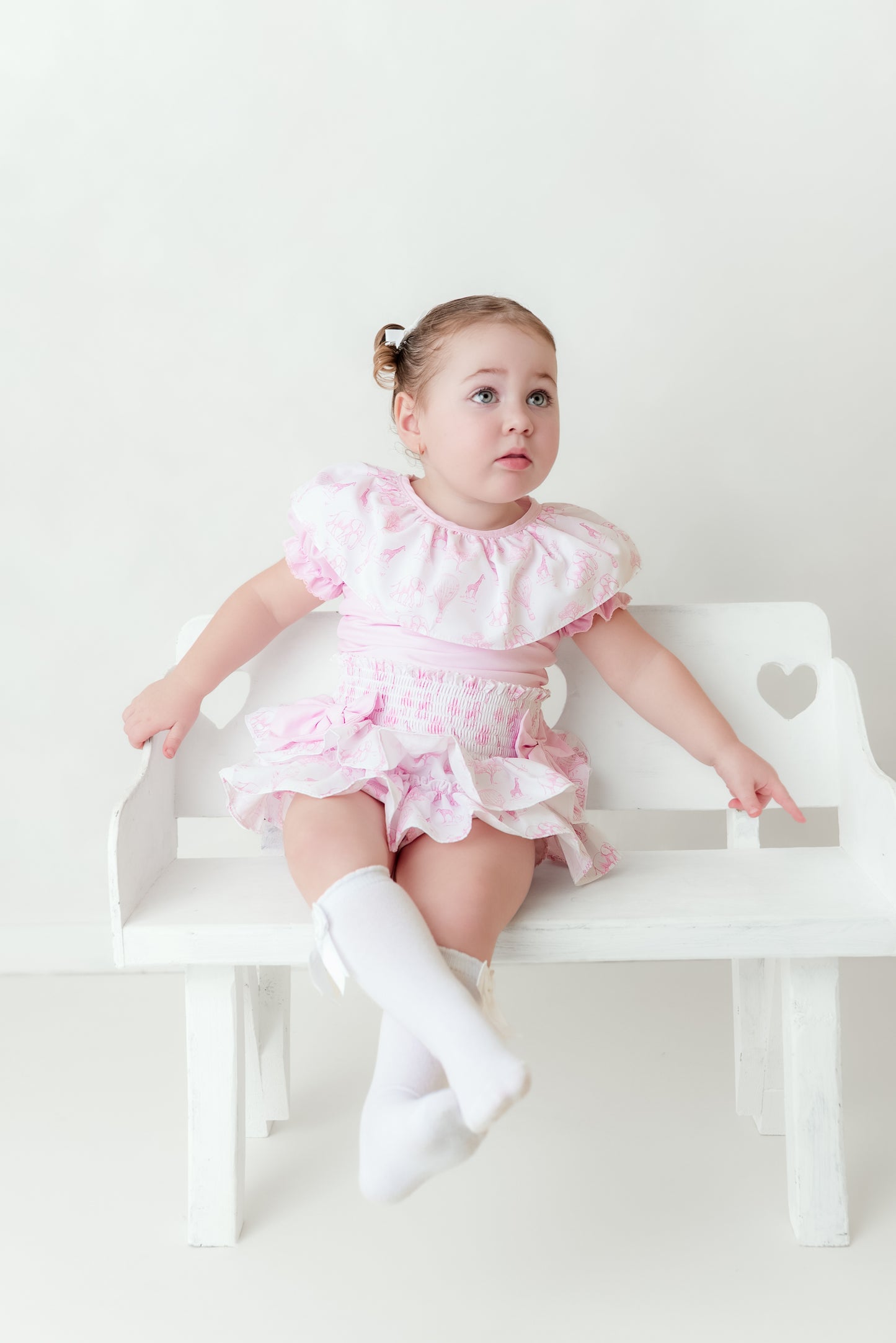 Girls safari toile bloomers set