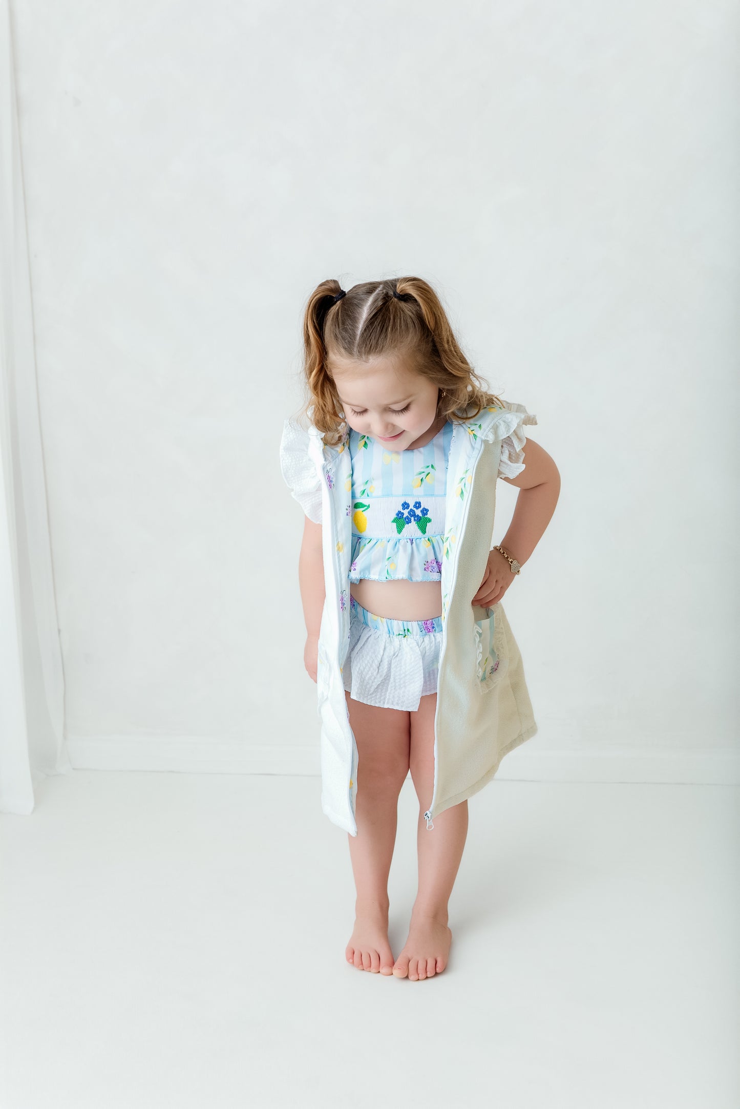 Girls lemon towel robe