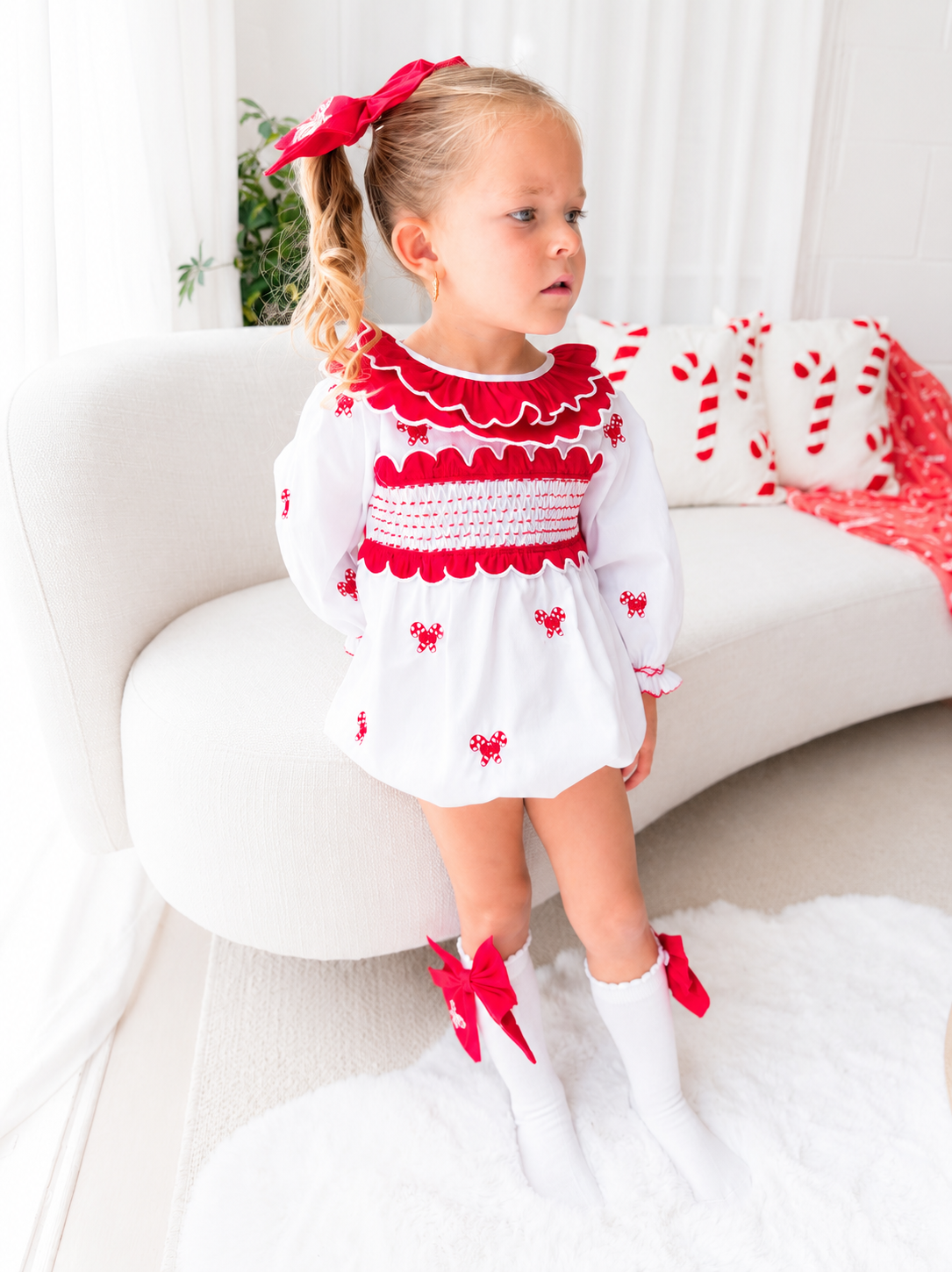 Candy cane lane romper PRE ORDER