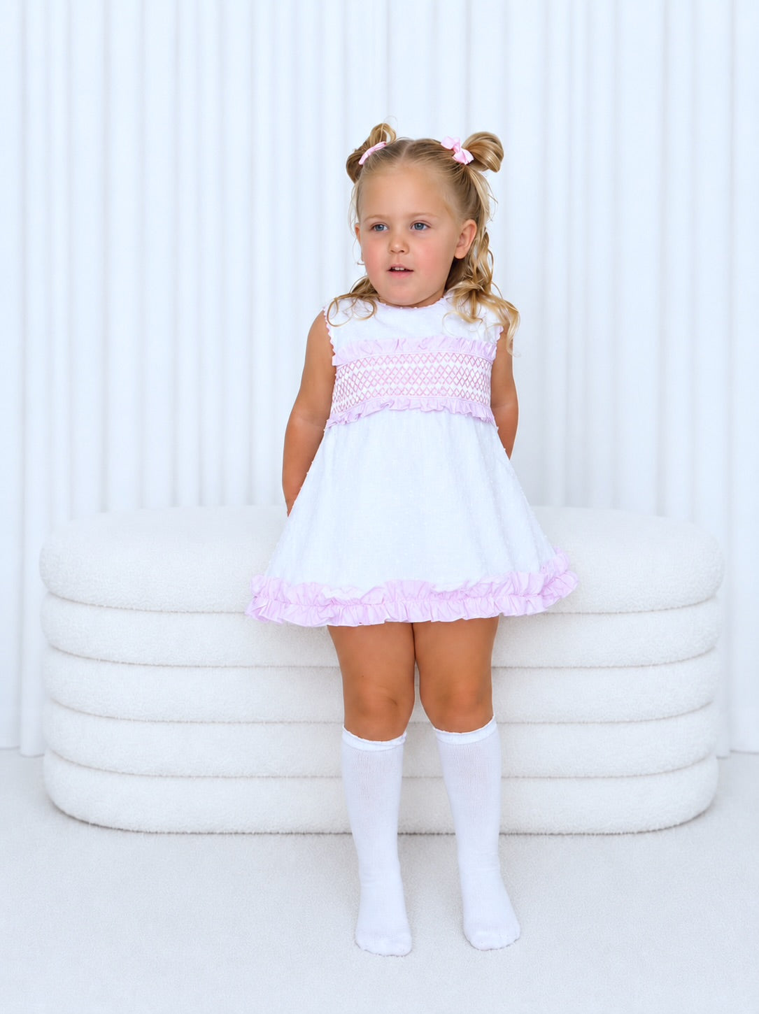 Swiss dot smocked set
