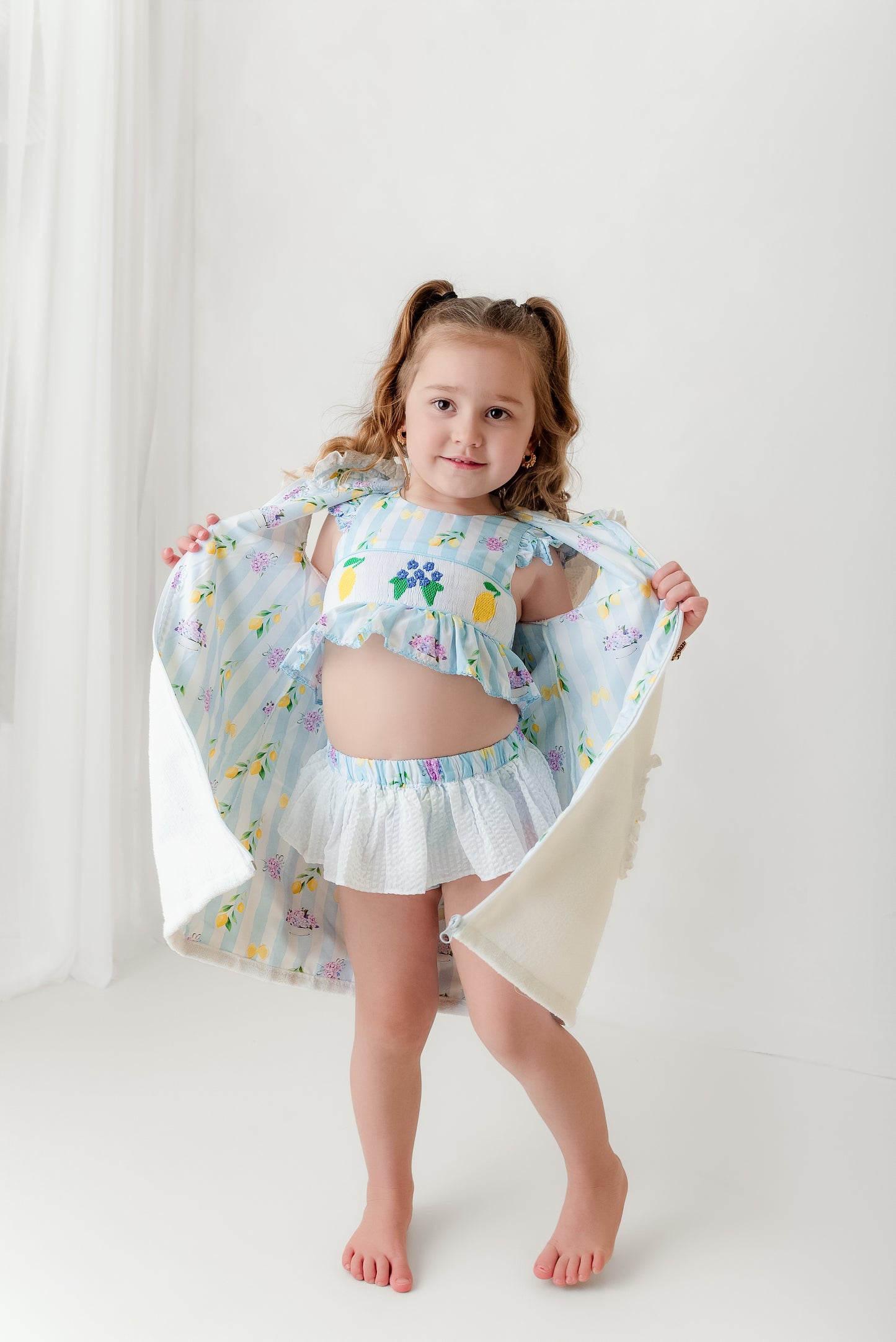 Girls lemon towel robe