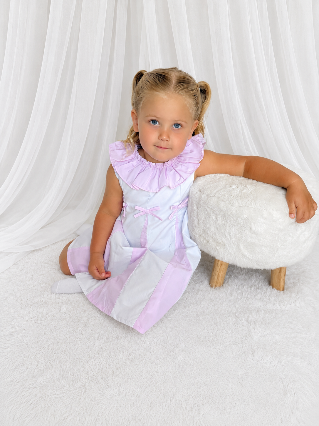 Ruffle pleated dress