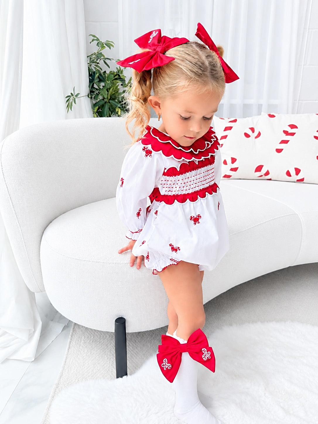 Candy cane lane romper PRE ORDER