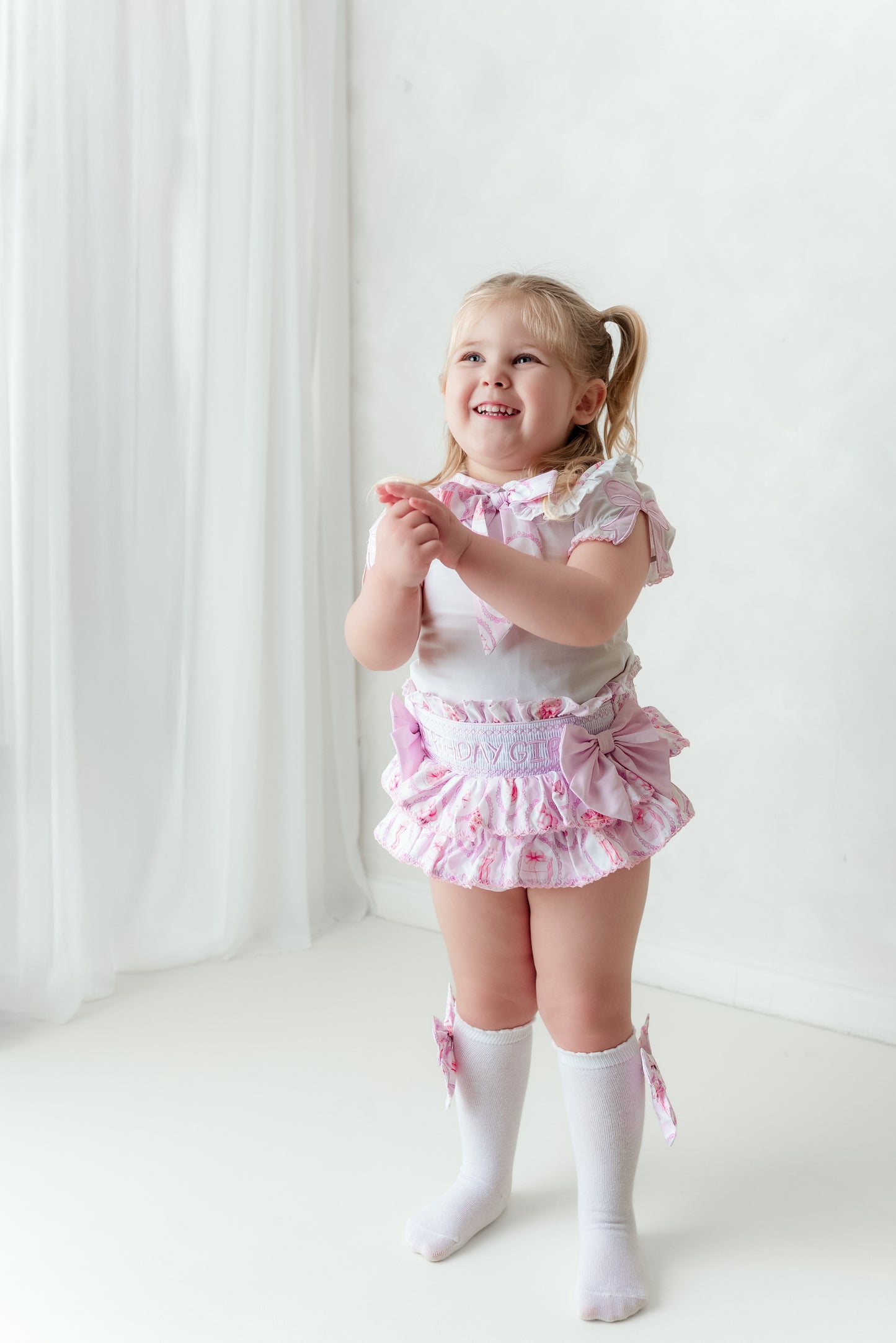Birthday girl smocked set