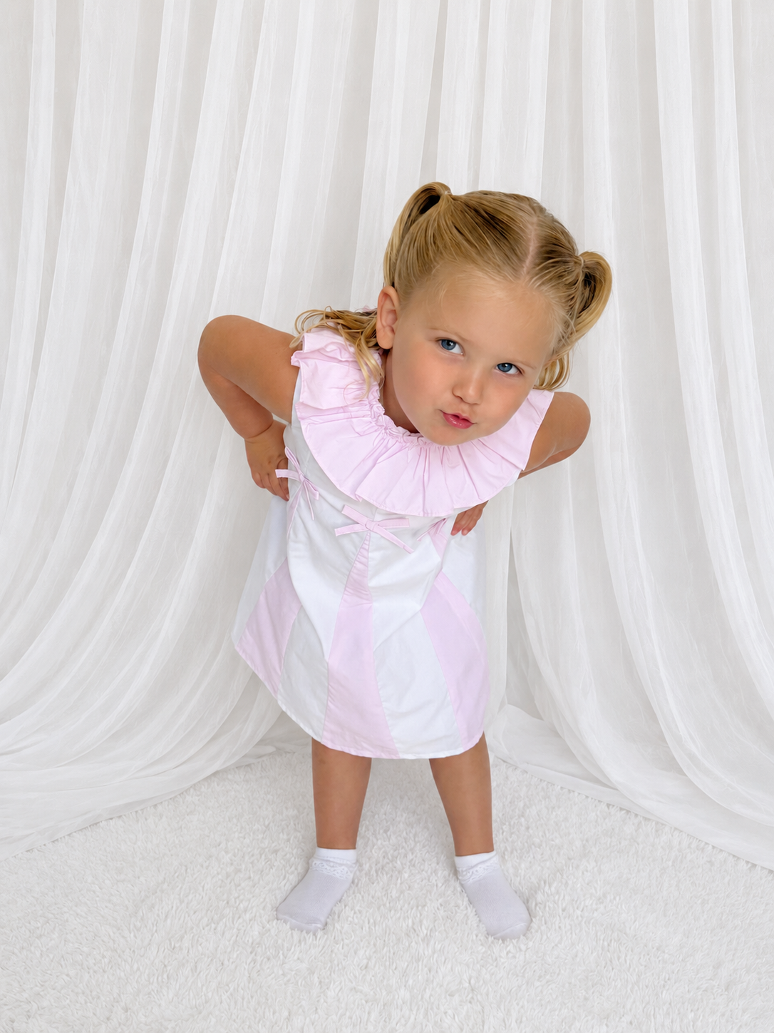 Ruffle pleated dress