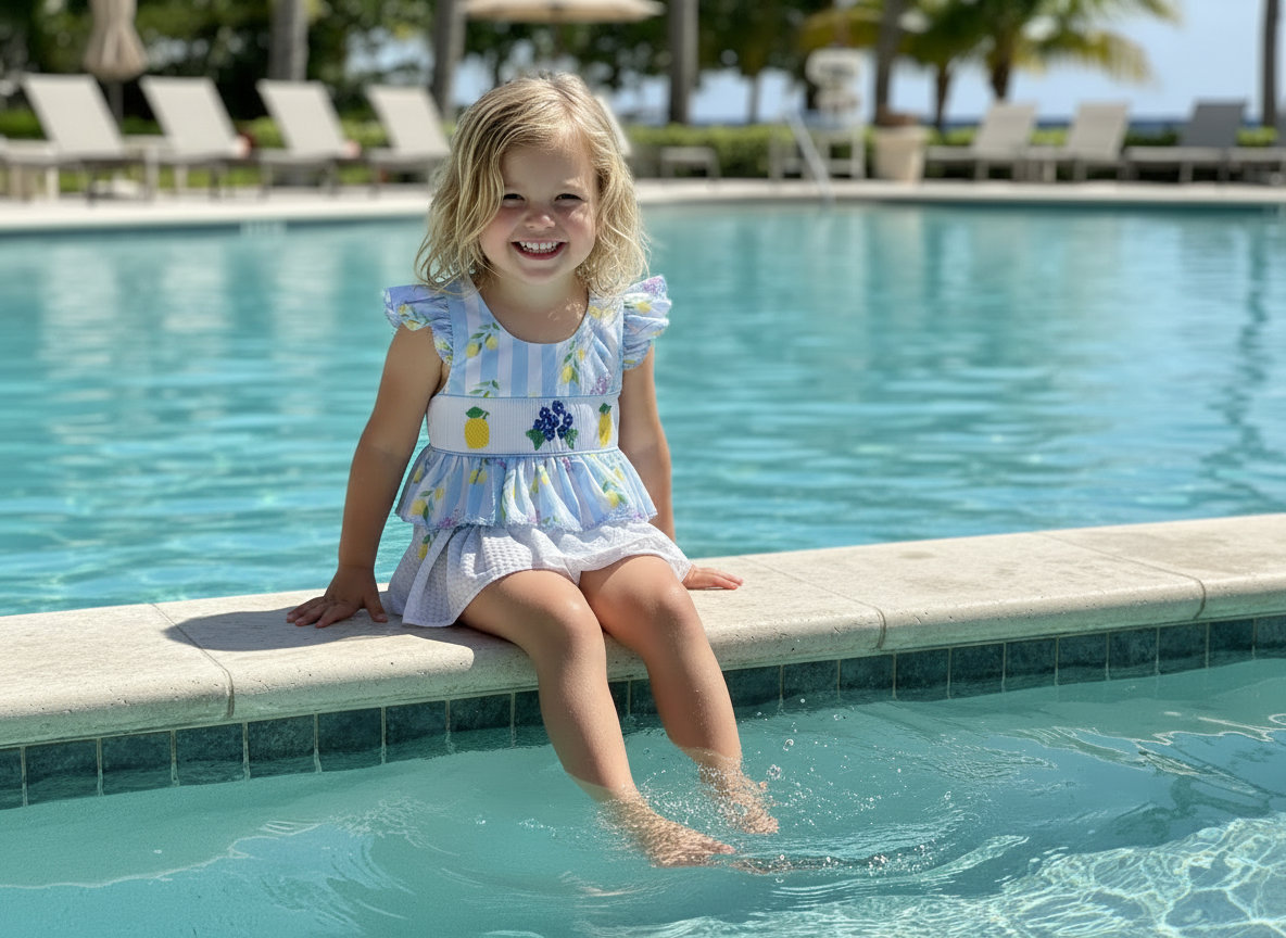 Girls smocked bikini