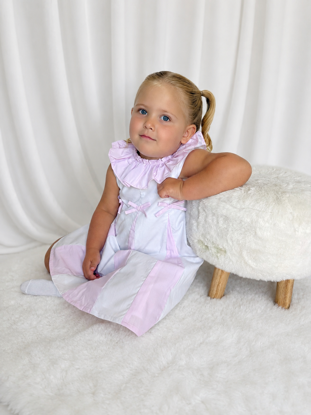 Ruffle pleated dress