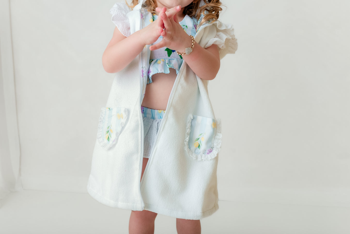 Girls lemon towel robe