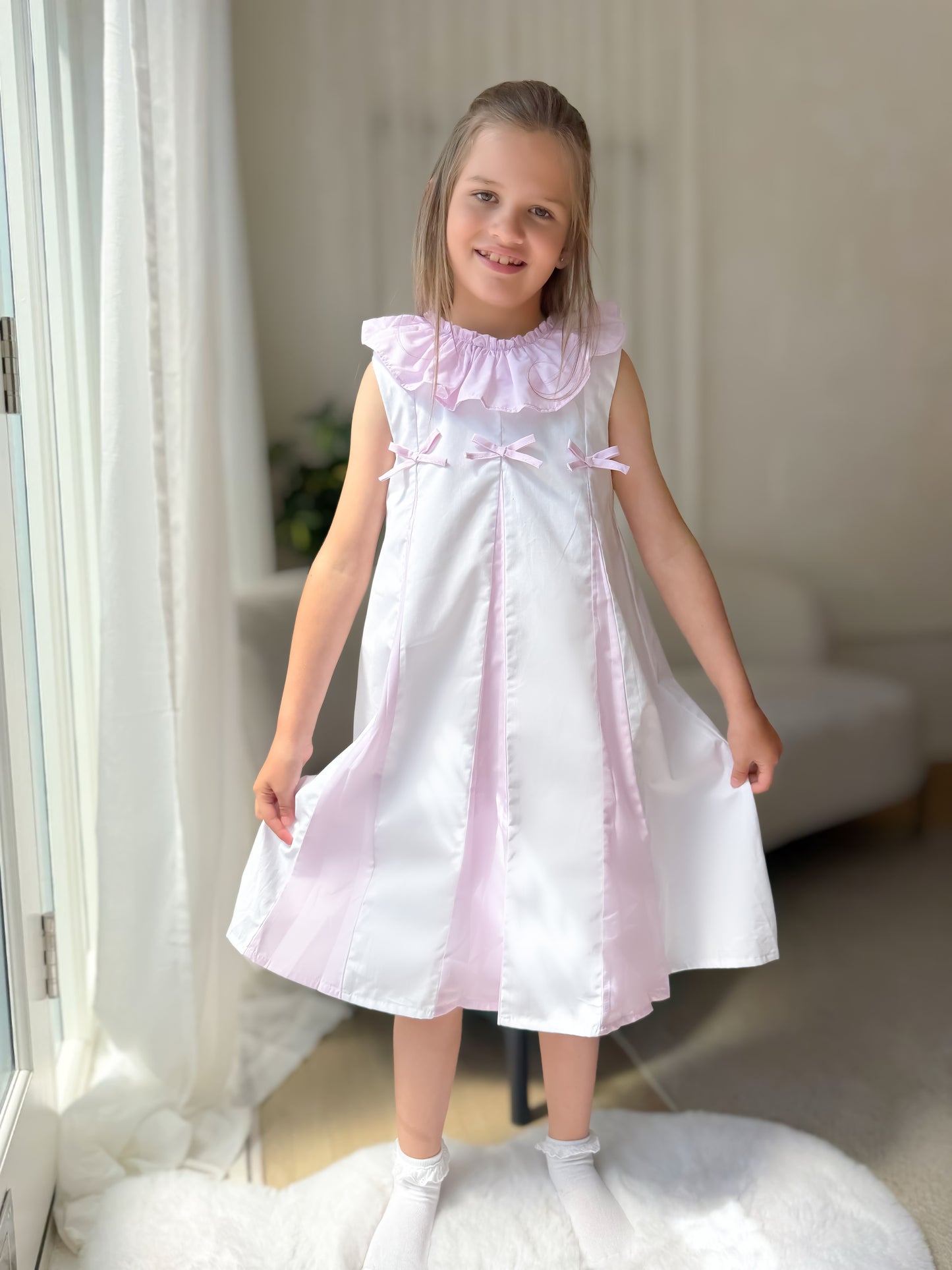 Ruffle pleated dress