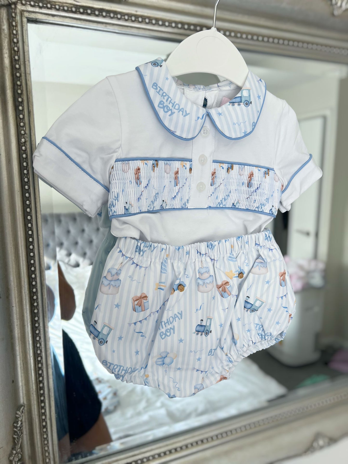 Boys smocked birthday outfit