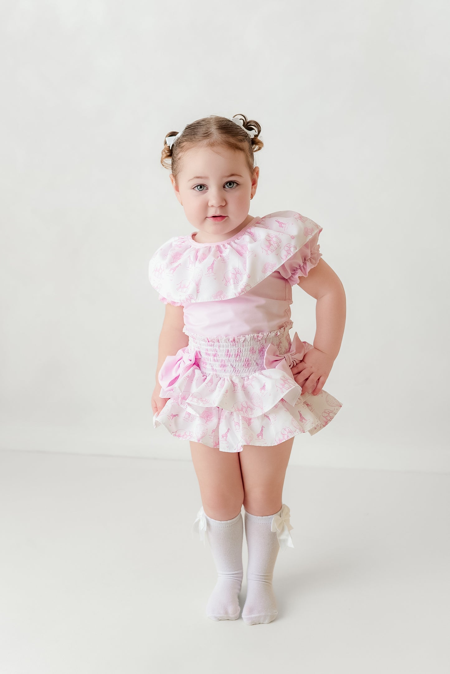 Girls safari toile bloomers set