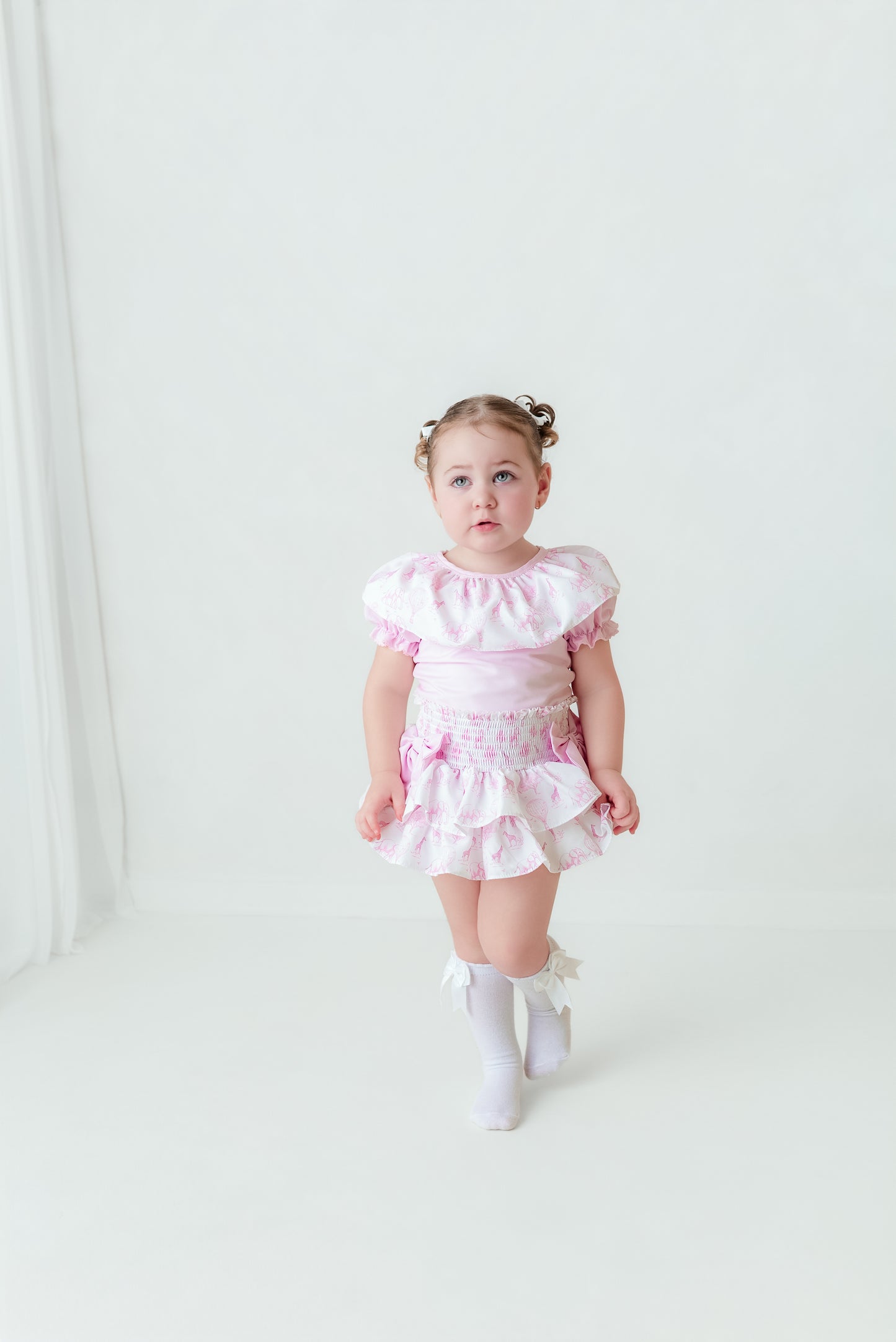 Girls safari toile bloomers set