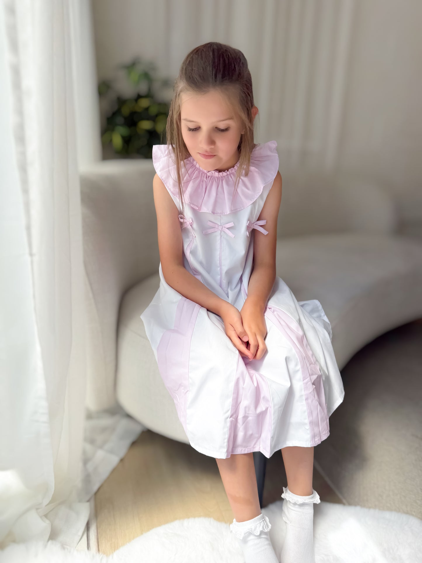 Ruffle pleated dress