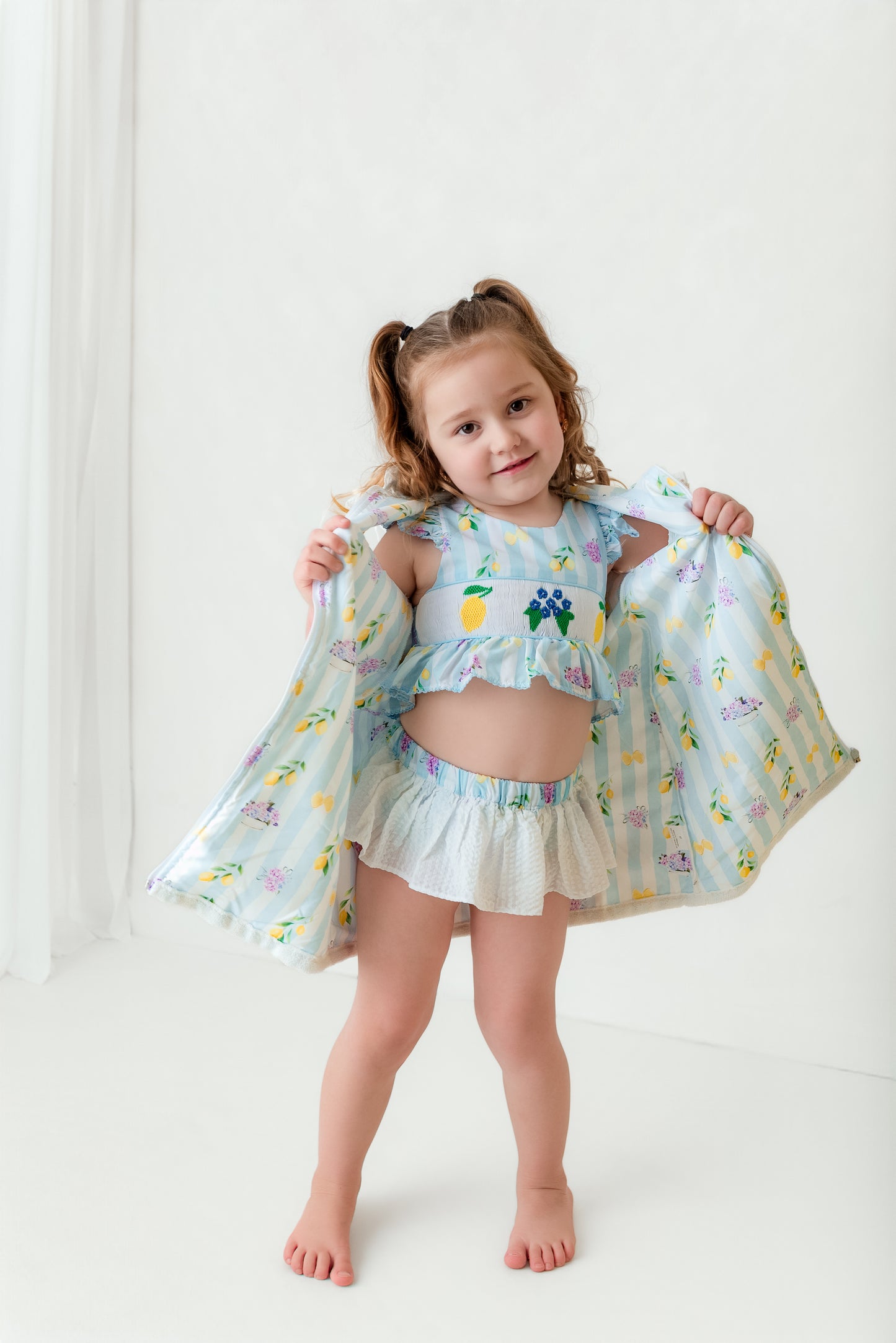 Girls lemon towel robe