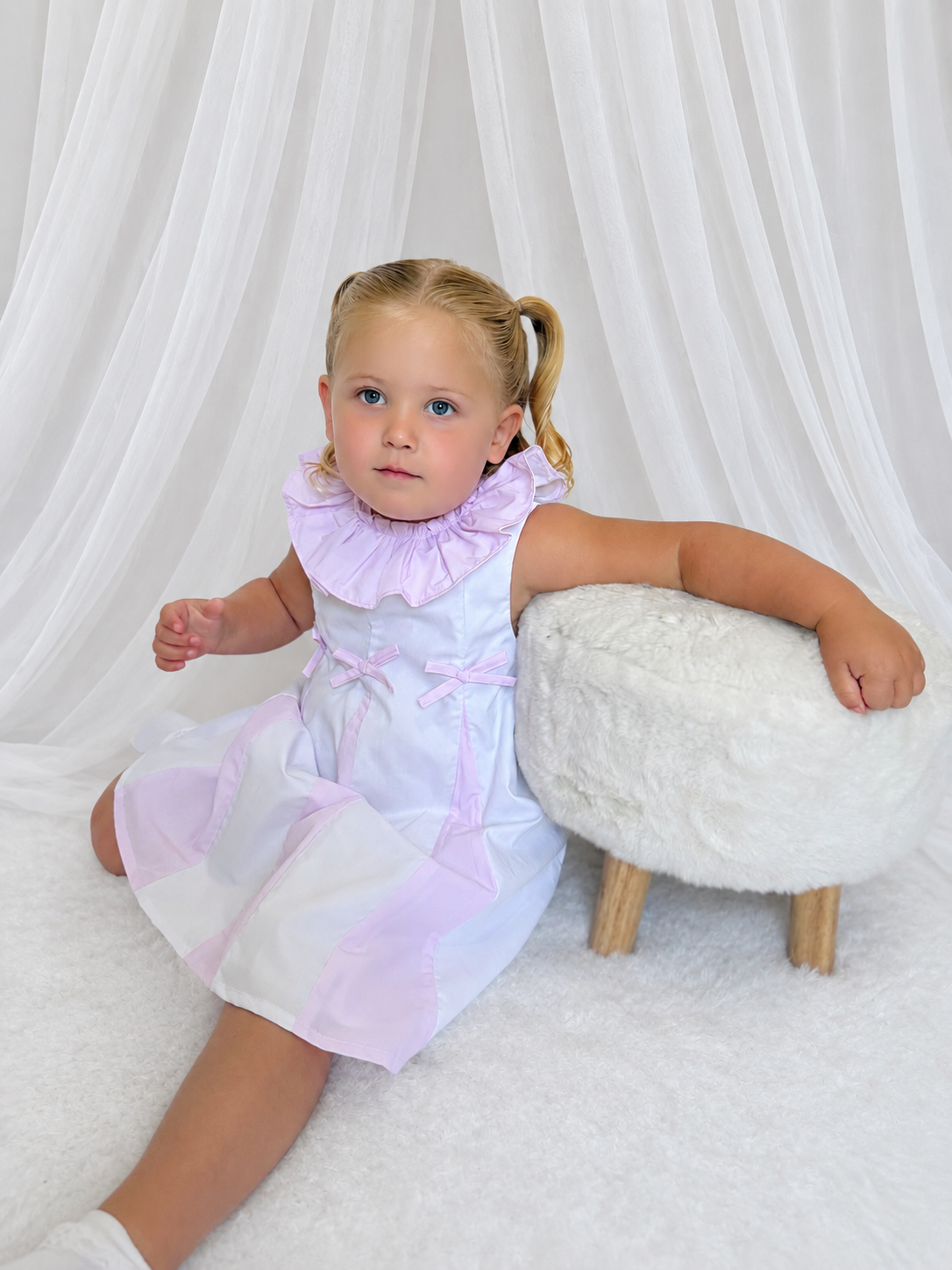 Ruffle pleated dress