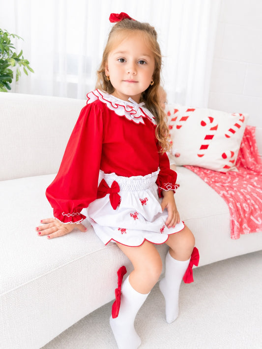 Candy cane lane skirt set PRE ORDER
