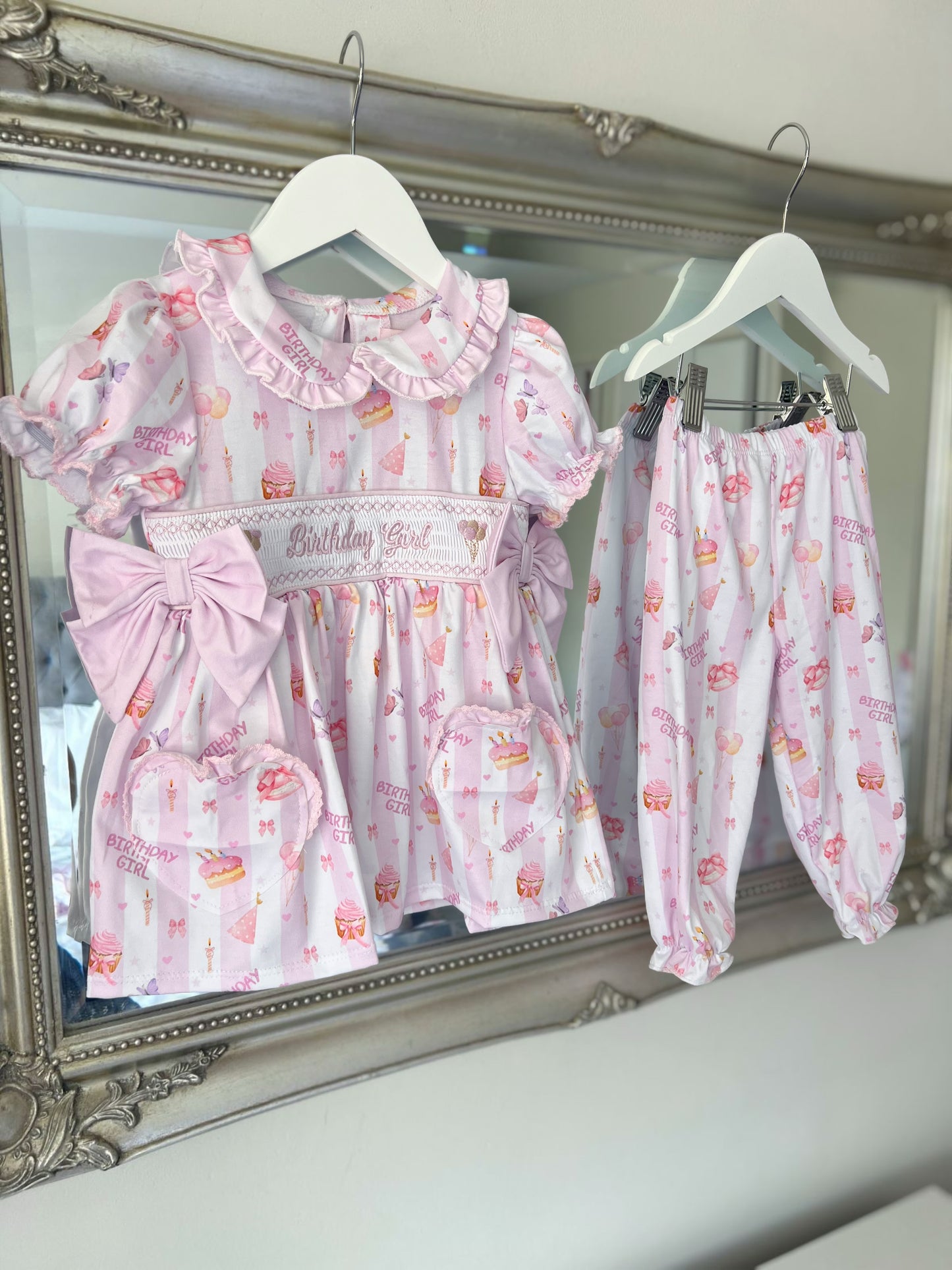 Birthday girl smocked pyjamas