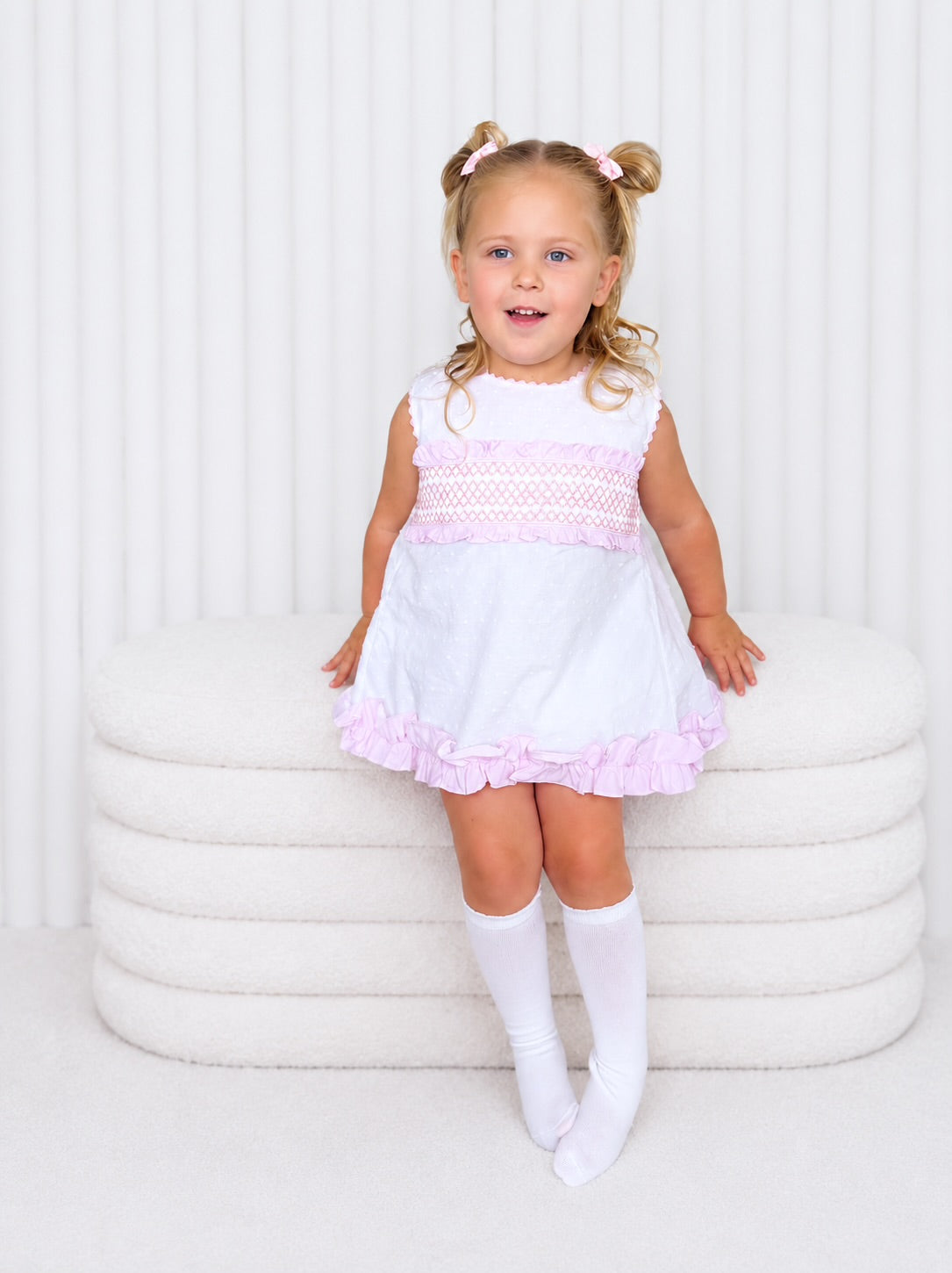 Swiss dot smocked set