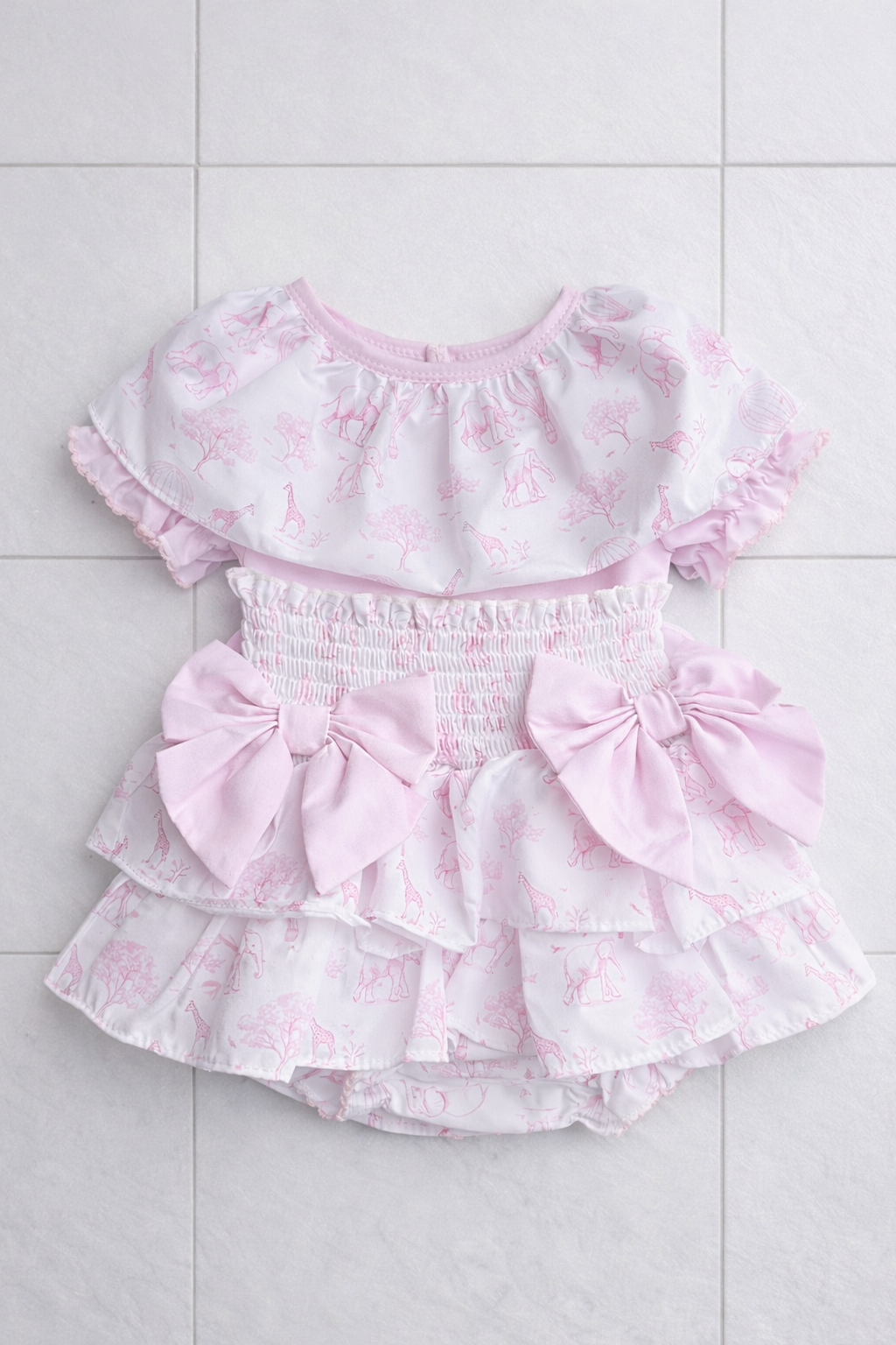 Girls safari toile bloomers set
