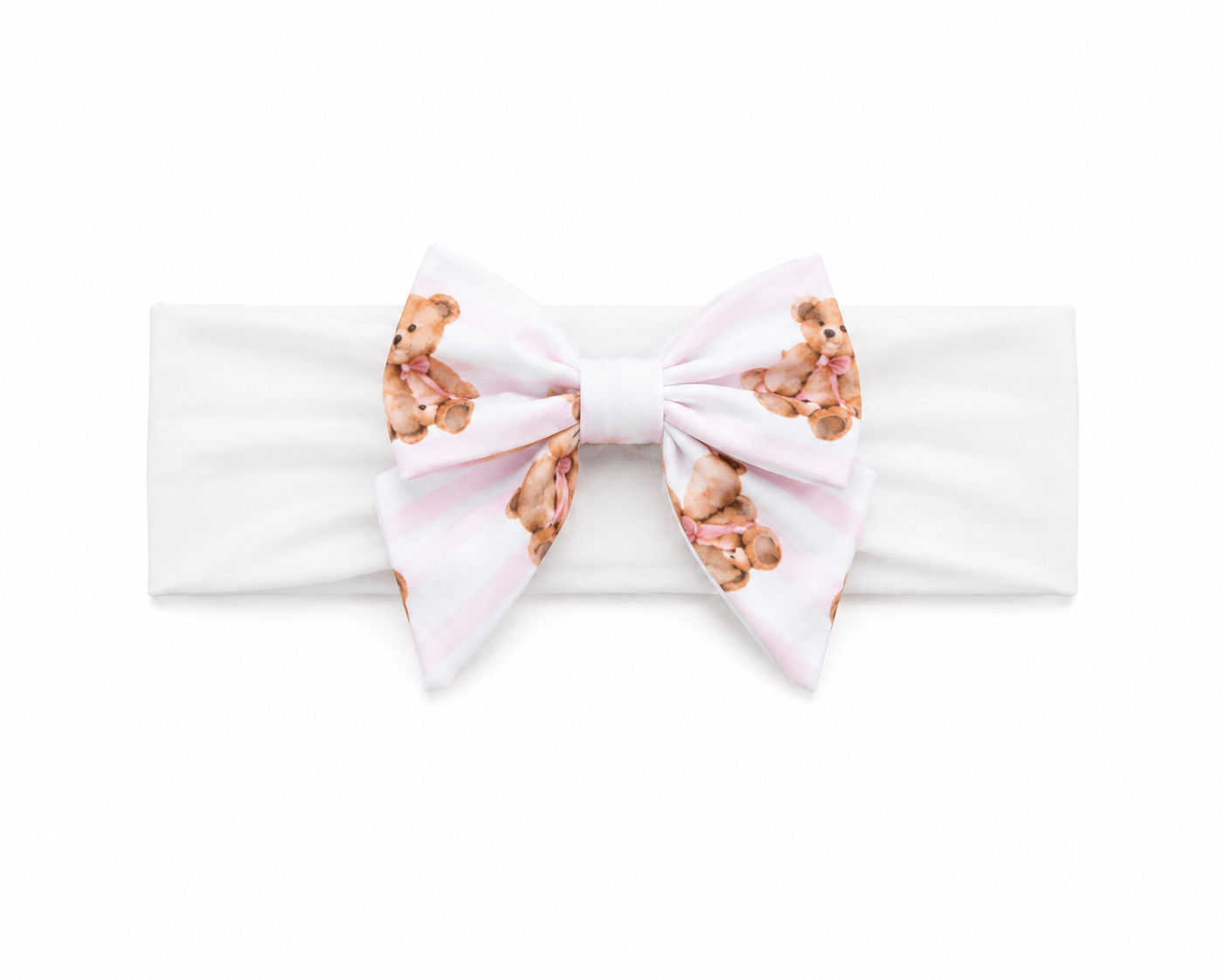 Pink teddy stripe headband